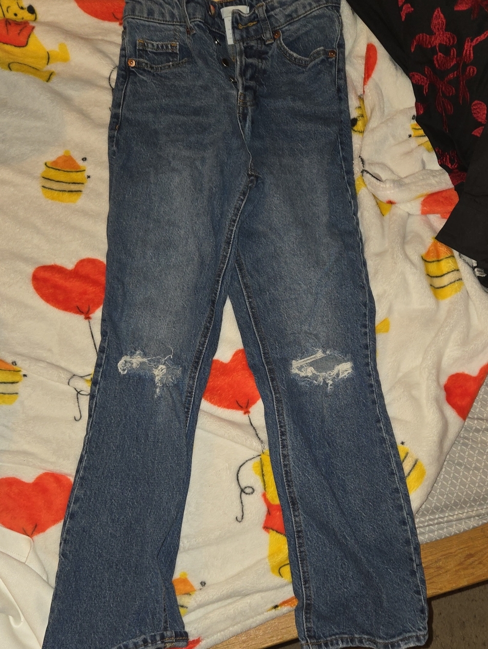 H&M Blue Straight-Leg Distressed Women’s Jeans